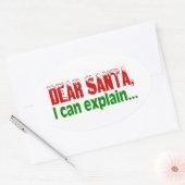 サンタ親愛ーは説明できる 楕円形シール (封筒)