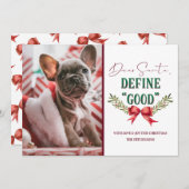 サンタ親愛ーディグッドかわいいクリスマスの写真 シーズンカード (正面/裏面)