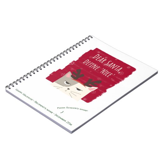 サンタ親愛ーデザイナイキュートおもしろいクリスマス ノートブック (左側)