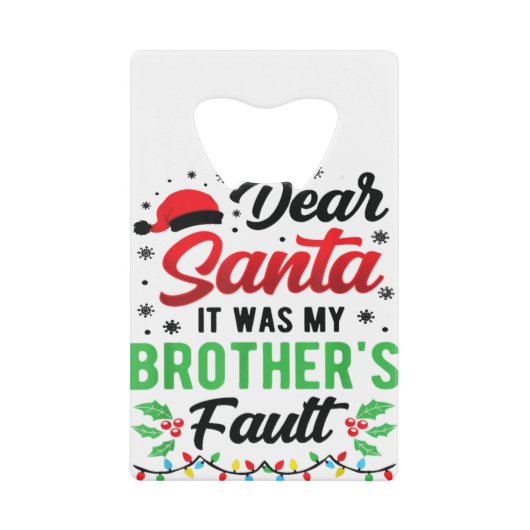 サンタ親愛ー兄さんの悪いキッズChだっおもしろいた クレジットカード栓抜き (正面)