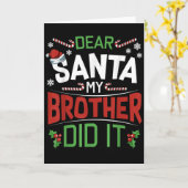 サンタ親愛ー兄はクリスマスに愉快おもしろいにやった カード (黄色い花)