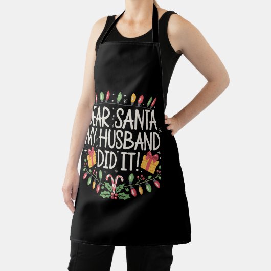 サンタ親愛ー夫がクリスマスの家族をやった エプロン (インサイチュ)