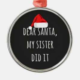 サンタ親愛ー妹がクリスマスにおもしろいやった メタルオーナメント