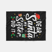 サンタ親愛ー姉が女の子の子供の男の子をおもしろいやっ フリースブランケット (正面(横))