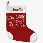 サンタ親愛ー弟がサンタにおもしろい手紙を出した スモールクリスマスストッキング (正面)