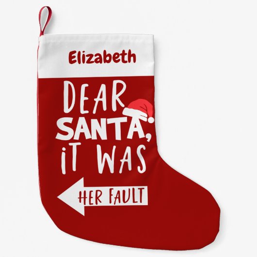 サンタ親愛ー彼女の過ちだったクリスマおもしろいス スモールクリスマスストッキング (正面)