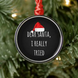 サンタ親愛ー本当にクリスマスをおもしろい食べた メタルオーナメント