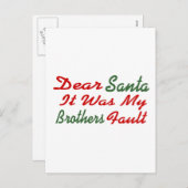 サンタ親愛ー私の兄弟のせいだった シーズンポストカード (正面/裏面)