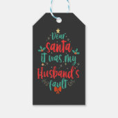サンタ親愛ー私の夫の過失のおもしろいクリスマス ギフトタグ (正面)