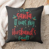 サンタ親愛ー私の夫の過失のおもしろいクリスマス クッション (ブランケット)