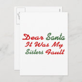 サンタ親愛ー私の姉妹の責任だった シーズンポストカード (正面/裏面)