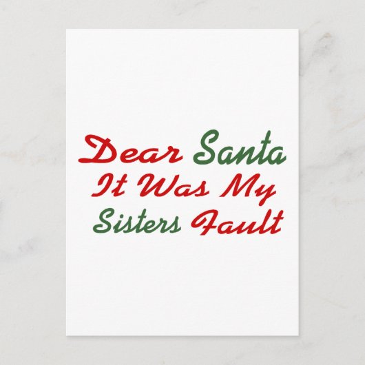 サンタ親愛ー私の姉妹の責任だった シーズンポストカード (正面)