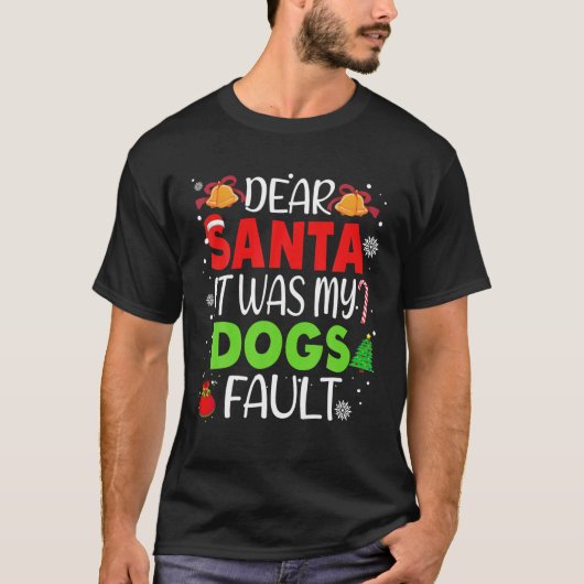 サンタ親愛ー私の犬の故障クリスマスパジャマM Tシャツ (正面)