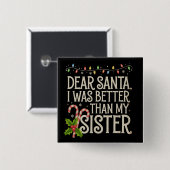 サンタ親愛ー私は妹のクリスマスより良かった 缶バッジ (正面&裏面)