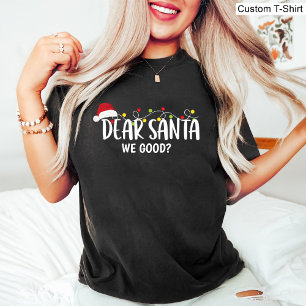 サンタ親愛ー良い？おもしろいクリスマス家族ブラック Tシャツ