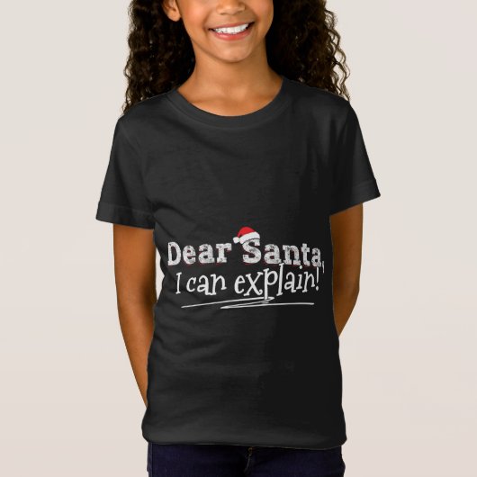 サンタ親愛ー説明できるよ！やんちゃなリストクリスマス Tシャツ (正面)