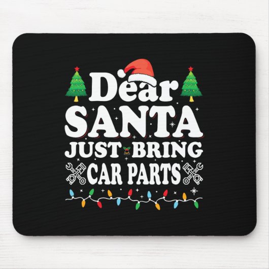 サンタ親愛ー車の部品を持って来るおもしろいクリスマスメカ マウスパッド (正面)