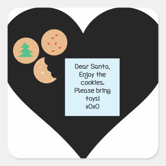 サンタ親愛ー – おもちゃを持ってきて スクエアシール (正面)
