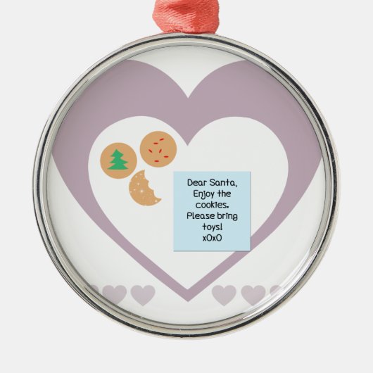 サンタ親愛ー – おもちゃを持ってきて メタルオーナメント (正面)