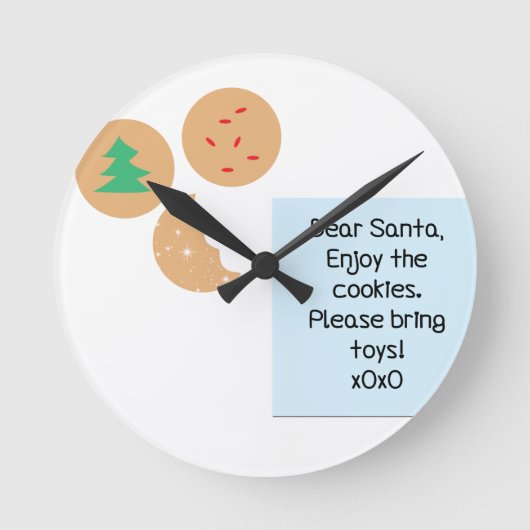 サンタ親愛ー – おもちゃを持ってきて ラウンド壁時計 (正面)