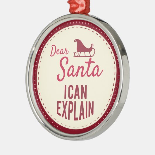 サンタ親愛ー、クリスマスおもしろいことわざ メタルオーナメント (左)