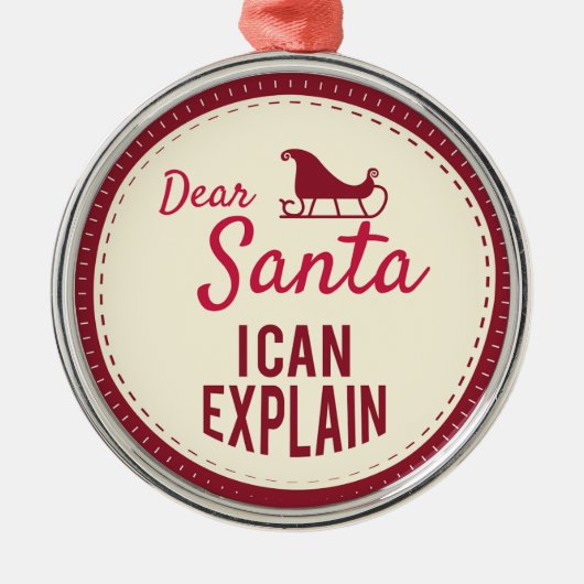 サンタ親愛ー、クリスマスおもしろいことわざ メタルオーナメント (正面)