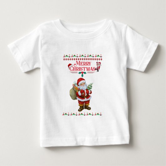 サンタ親愛ー | クリスマス2024の結婚 ベビーTシャツ (正面)