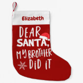 サンタ親愛ー・ミー・ブラザーがクリスマスにおもしろいやった スモールクリスマスストッキング (正面)