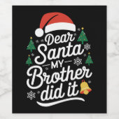 サンタ親愛ー・ミー・ブラザーがクリスマスにおもしろいやった ワインラベル (シングルラベル)