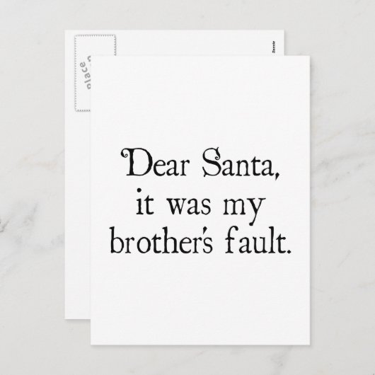 サンタ親愛ー、兄の責任だった シーズンポストカード (正面/裏面)