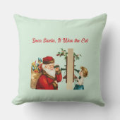 サンタ親愛ー、猫のヴィンテージのクリスマスだおもしろい クッション (正面)
