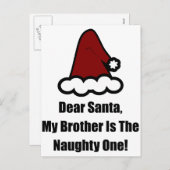 サンタ親愛ー、私の弟が一ついけなだ シーズンポストカード (正面/裏面)