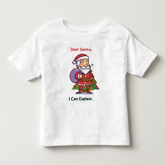 サンタ親愛ー、説明できる – クリスマおもしろいス トドラーTシャツ (正面)