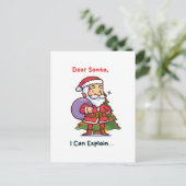 サンタ親愛ー、説明できる – クリスマおもしろいス ポストカード (スタンド正面)