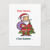 サンタ親愛ー、説明できる – クリスマおもしろいス ポストカード (正面)