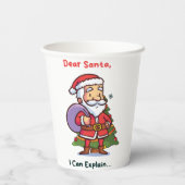 サンタ親愛ー、説明できる – クリスマおもしろいス 紙コップ (裏面)