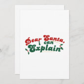 サンタ親愛ー、説明できる – クリスマスおもしろいカード シーズンカード (正面/裏面)