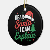 サンタ親愛ーIはクリスマスクリスマスの休日を説明できる セラミックオーナメント (左)