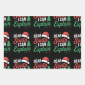 サンタ親愛ーIはクリスマスクリスマスの休日を説明できる ラッピングペーパーシート (正面)