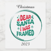 サンタ親愛ーIは緑と赤の枠で囲まれた ワインラベル (シングルラベル)