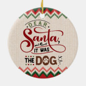 サンタ親愛、それは犬だった – クリスマスおもしろい セラミックオーナメント (裏面)
