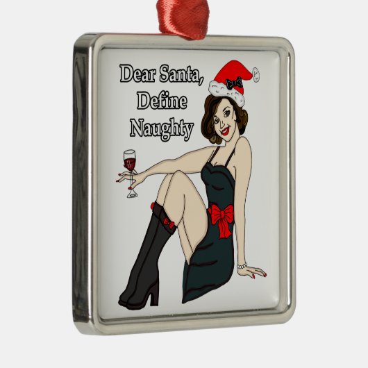 サンタ親愛、サンタを定義する、クリスマスユーモア メタルオーナメント (右)