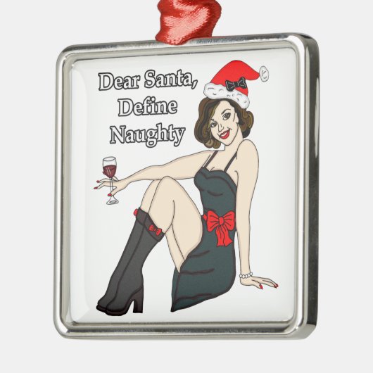 サンタ親愛、サンタを定義する、クリスマスユーモア メタルオーナメント (左)