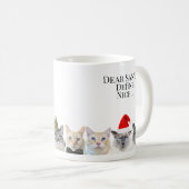 サンタ親愛、ニースを定義....かわいい猫たちクリスマス コーヒーマグカップ (正面右)