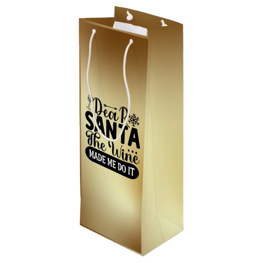 サンタ親愛、ワインが私にそれを行わせた – ワイン抱き枕 ワインギフトバッグ (裏面アングル)