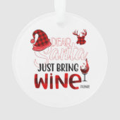 サンタ親愛、ワインオーナメントを持って来て オーナメント (裏面)