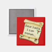 サンタ親愛...子供のTシャツおもしろいの説明が出来る マグネット (正面/裏面)