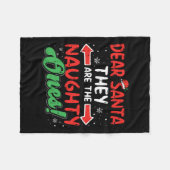 サンタ親愛・彼らいけなはクリスマスクリスマスの男性を フリースブランケット (正面(横))