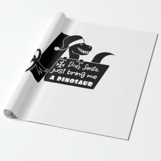 サンタ親愛、恐竜の黒を持ってきてくれ ラッピングペーパー
