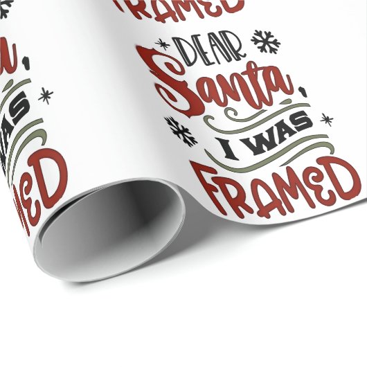 サンタ親愛、私はクリスマスの休日をフレームされた ラッピングペーパー (ロールコーナー)